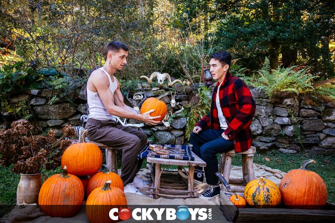 Cody Seiya and Theo Brady do hot interracial twink anal sex for Halloween