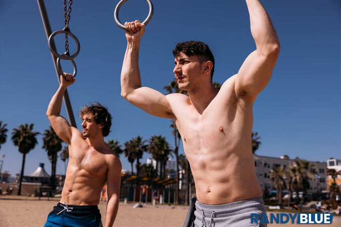 Michael Jackman and Nano Love go from beach workout to passionate fucking