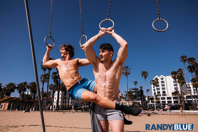 Michael Jackman and Nano Love go from beach workout to passionate fucking