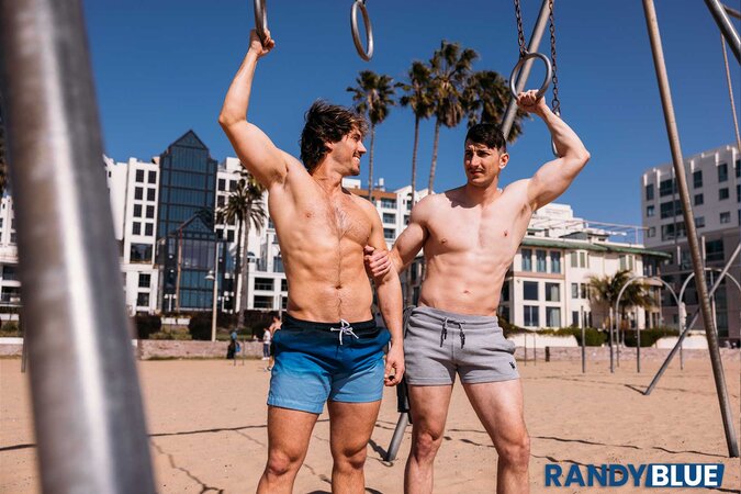 Michael Jackman and Nano Love go from beach workout to passionate fucking