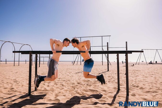 Michael Jackman and Nano Love go from beach workout to passionate fucking