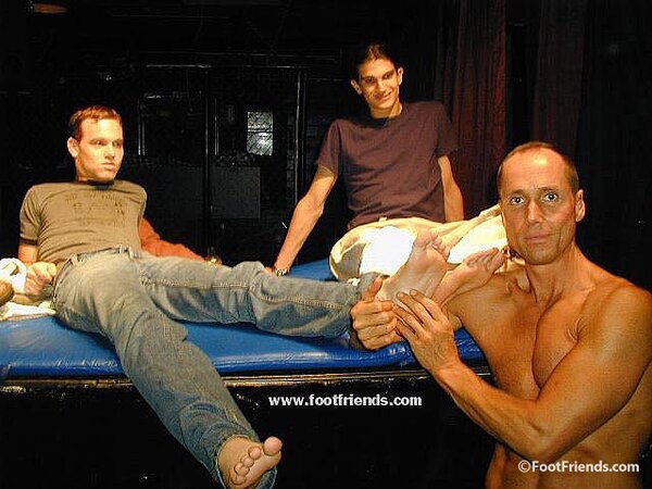 Ethan’s feet worshipped by Coby and Eugene at party