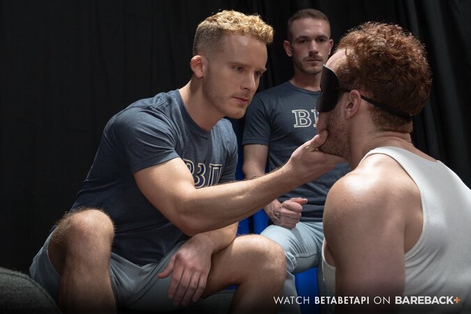 Josh Moore takes loads in bedroom gangbang romp