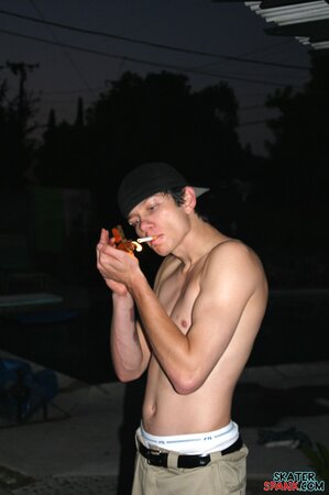 Skater Ian Madrox spanks Evan Heinze’s smooth cheeks