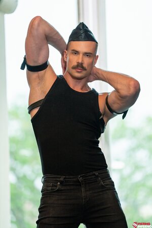Collar, flogging, and bent over fisting with Adam Tyrant and Ridick