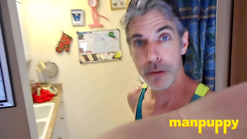 Grey-haired Richard Lennox punishes tiny with breath control and cock teasing