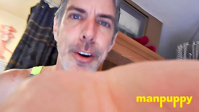 Grey-haired Richard Lennox punishes tiny with breath control and cock teasing