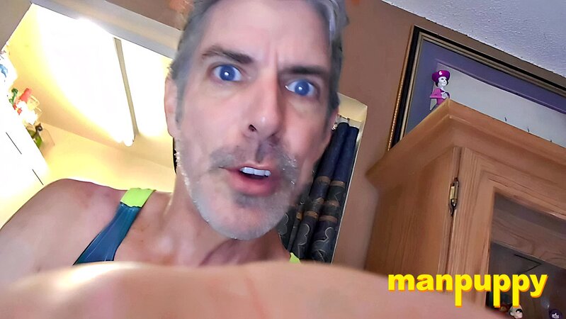 Grey-haired Richard Lennox punishes tiny with breath control and cock teasing
