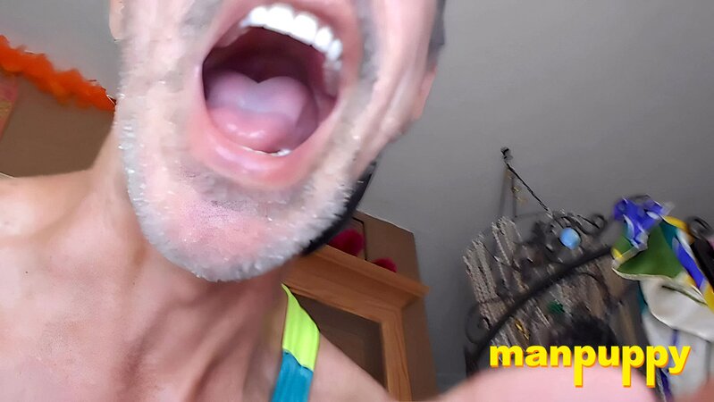 Grey-haired Richard Lennox punishes tiny with breath control and cock teasing