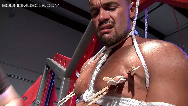 Master Dire Callahan flogging and tugging Jessie Balboa’s balls and nipples