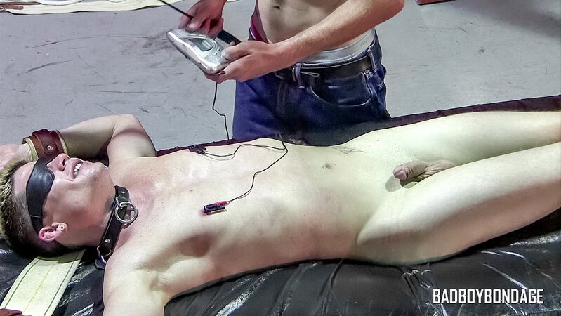 Jaden Swift examined with flogger and pinwheel by Chad Mason