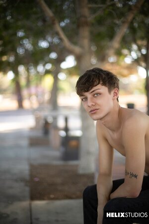 Parker Quinn jerks off in the sun and moans loud