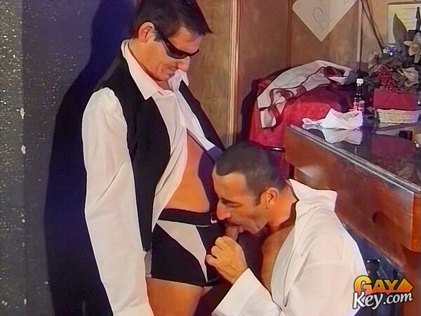 Emile pounds Leon’s tight hole hard while Leon strokes his thick cock