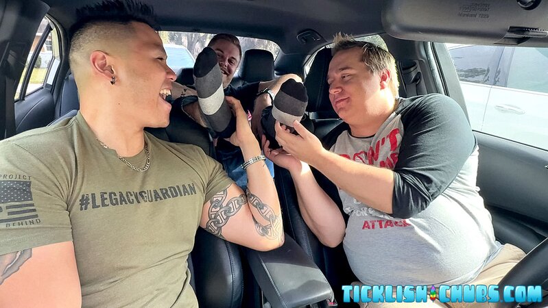 Ryder, Milus Slinger, and Matt share interracial threesomes with foot fetish play