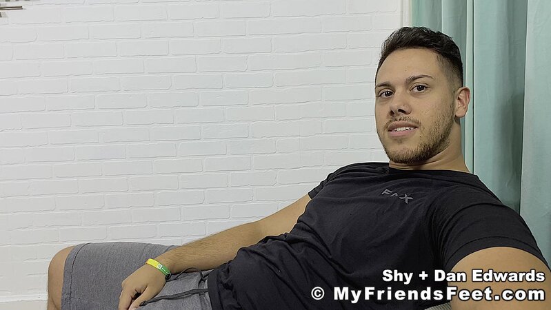 Shy moans under foot play then Dan Edwards slides in and fucks him
