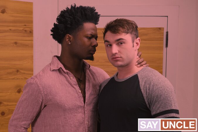 Interracial BBC stud fucks a slim man raw