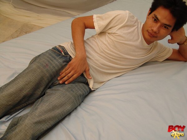 Jack strokes and pounds himself into orgasm