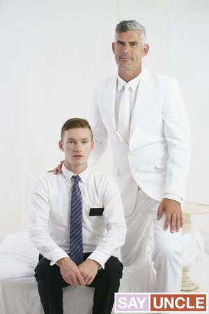 Elder Herring gets oiled, deepthroated, and fucked bareback by Bill Farnsworth