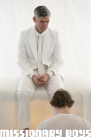 Bill Farnsworth holds Elder White's legs for Nelson's monster dick