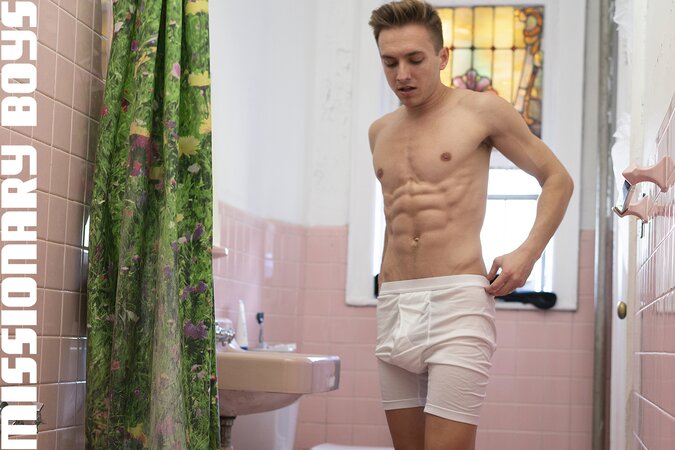 Cameron Basinger exercises then satisfies hygienic routine solo