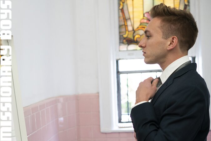 Cameron Basinger exercises then satisfies hygienic routine solo