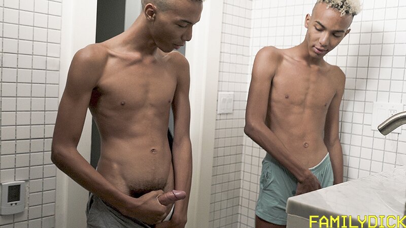 Twin Dante rims Diego's ass before mutual cum hand explosion