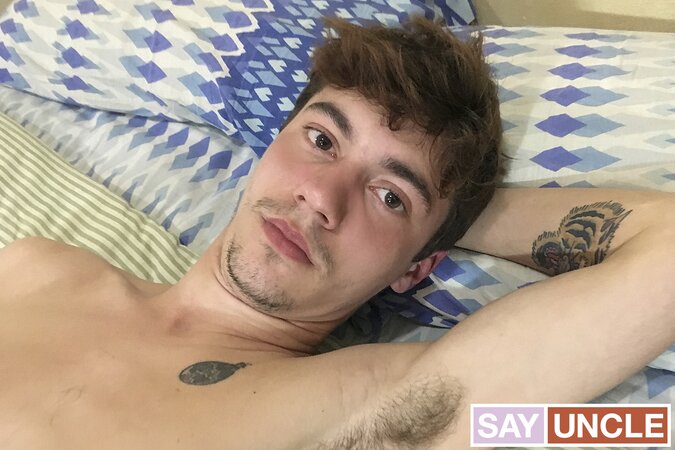 Student Esteban jumps at cash to deepthroat filmer's uncut cock first-time