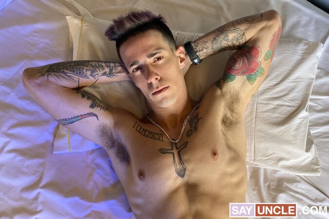 Monaco pays Tattoo Boy extra to fuck his smooth ass on camera