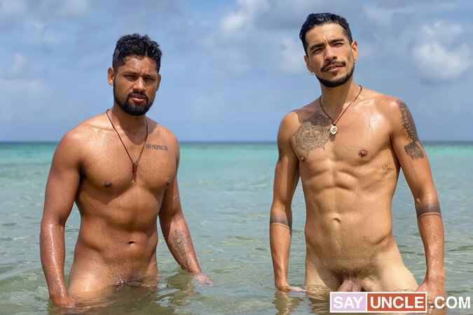 Joe Dave and Marco fuck Lucca on couch for latin leche film