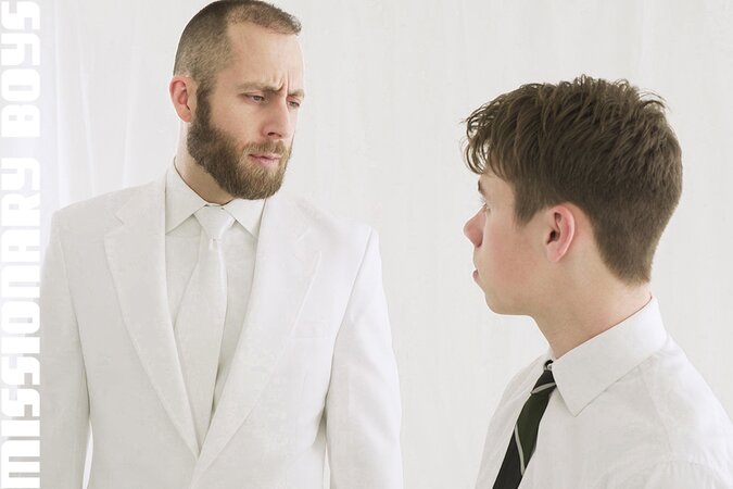 Joel Someone sucks Elder Adam Awbride's cock then ties him