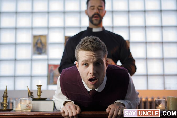 Father Ethan Sinns spanks and creampies bad boy Trent Marx