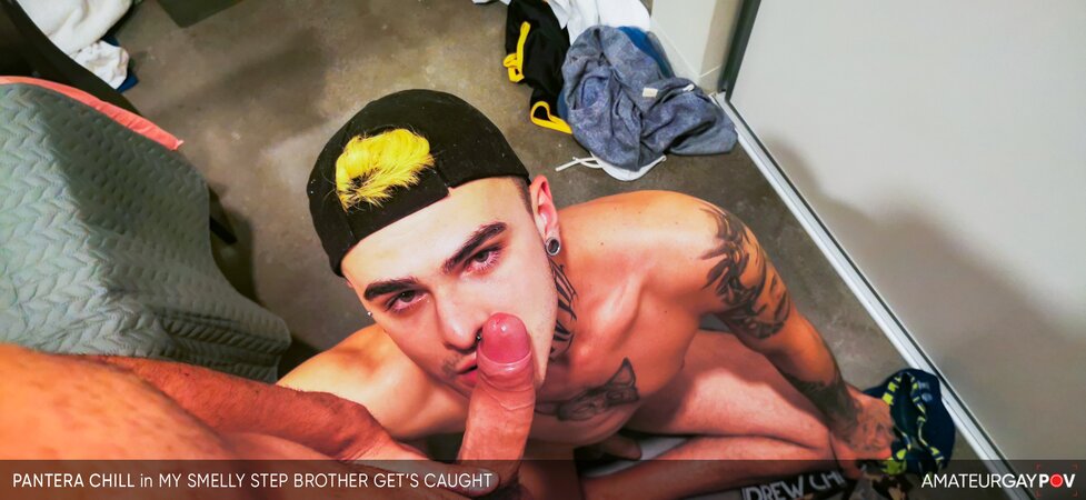 Stepbro Ronkike sniffs undies gets caught and bred raw