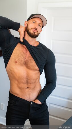 Gabriel Clark follows tall Travis Connor for anonymous breeding