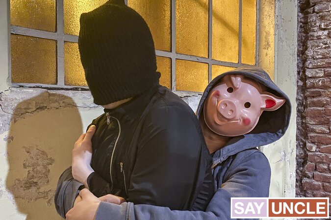 Masked Sploogers caught and gang-creampied brave Mauri