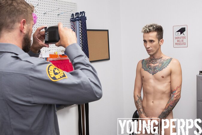 Officer owns slim twink's holes