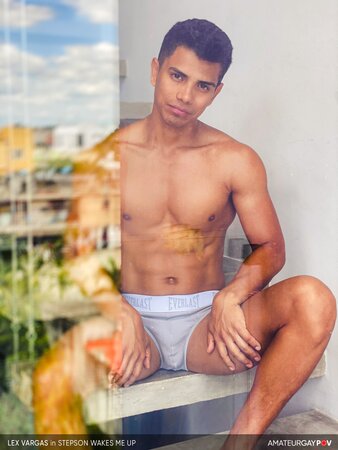 Lex Vargas jumps bed waking stepdad's monster cock