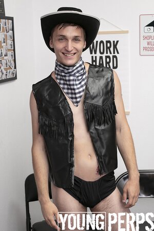 Twinks dominated by dilfs in hot uniform threesome pounding