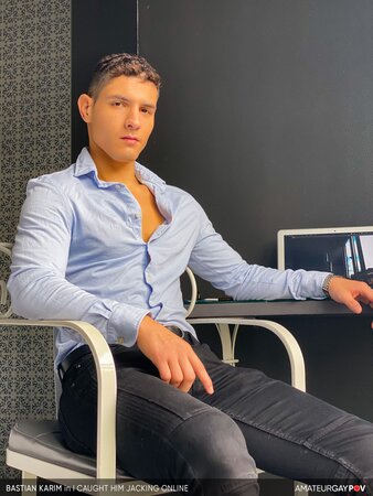 POV Bastian Karim deepthroats professor's cock like slutty student