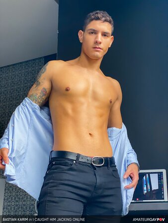 POV Bastian Karim deepthroats professor's cock like slutty student