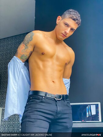 POV Bastian Karim deepthroats professor's cock like slutty student