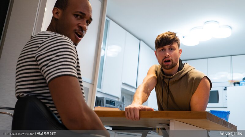 Drew Dixon swaps vegan diet for meat with Trent King’s big cock