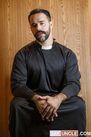 Ryan Jacobs gets bareback fucked hard by priest in private booth