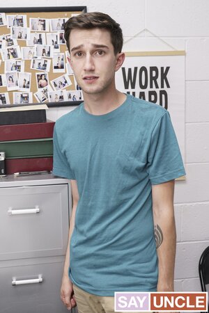 Chris Damned rims and barebacks Kai Masters on office table