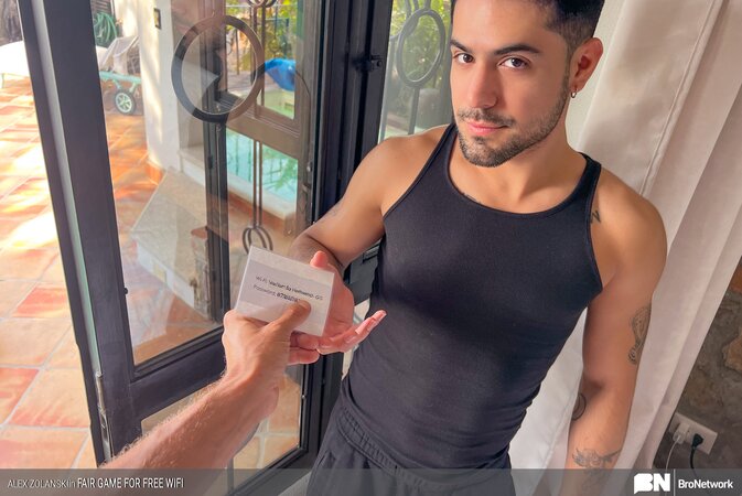 Alex Zolanski sucks your cock for free wifi access