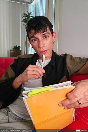 Pocholito sucks your big cock during Spanish lessons