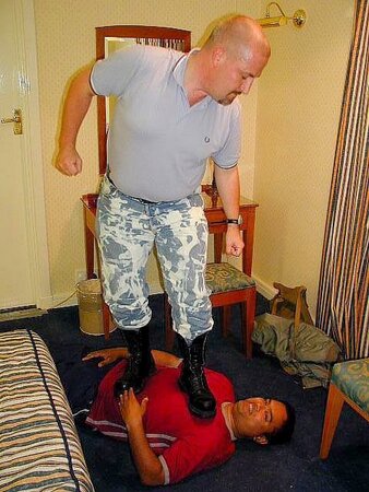 Patrick and Mike worship sneaks boots and bare feet