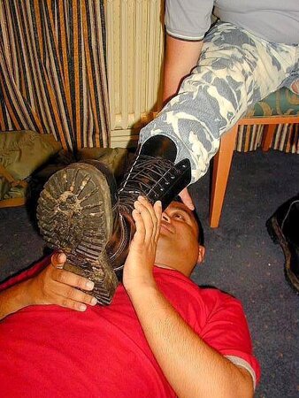 Patrick and Mike worship sneaks boots and bare feet