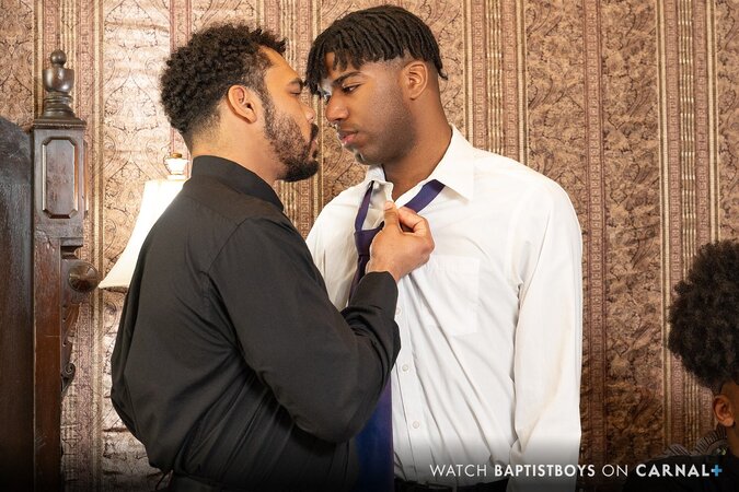 Pastor Cali breeds new boy Adam Kylan with church elders