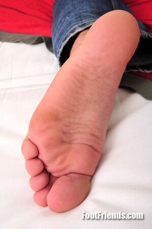 Luke shows off tender feet and toes for licking