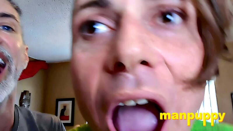 Giants Tommy and Richard fight to eat tiny you